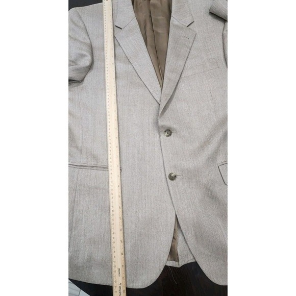 JOS A BANK SIGNATURE SILK/CAMEL HAIR HERRINGBONE SPORT COAT‎ BLAZER MEN 44R - Picture 10 of 10